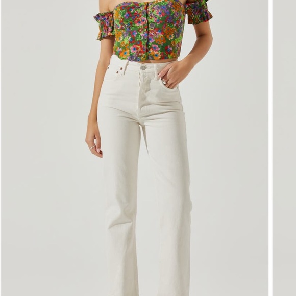 ASTR the Label Print Off Shoulder Corset Top - Picture 2 of 10